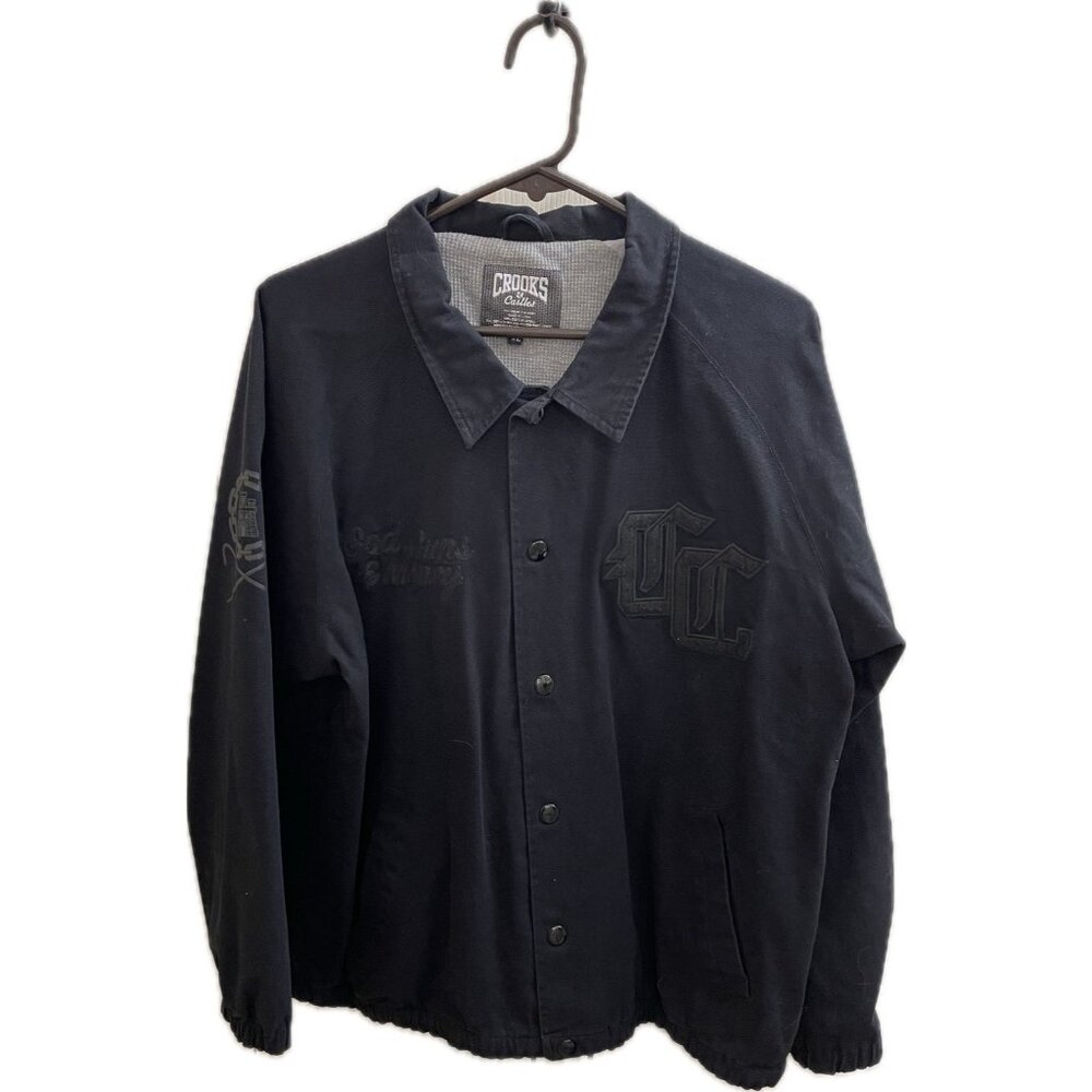 RARE Vintage 2008 Men's Crooks & Castles 'God, Guns & Money' Jacket Black Read* - Picture 1 of 16